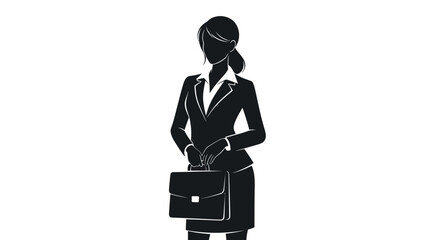 Elegant silhouette of a confident businesswoman holding a briefcase radiating professionalism and