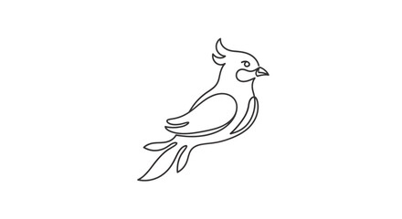 Elegant single continuous line drawing of a cardinal bird in minimalist design