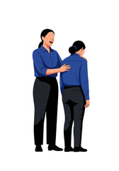Flat Vector Illustration of a Woman Comforting Another