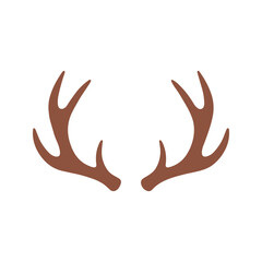 This vector illustration shows deer antlers, which are bony extensions that grow from the skull and are typically found on male deer.