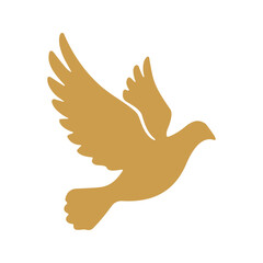 Dove with wings spread in flight is a symbol that often represents peace, love, hope, purity, and new beginnings.
