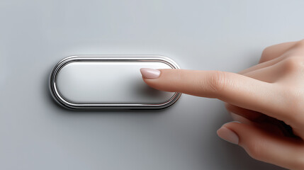 Pressing the Button: A close-up shot shows a hand poised to press a sleek, metallic button, emphasizing a moment of anticipation and decision, inviting viewers to contemplate the action.