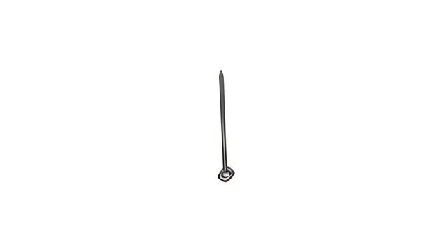 Illustration of simple line drawings of needles in a white background and black
