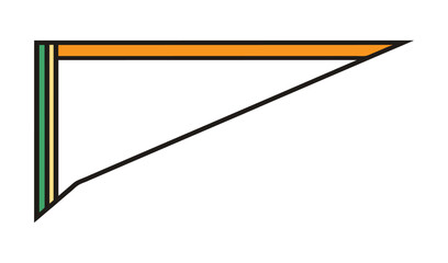 Abstract geometric design with orange green and white stripes
