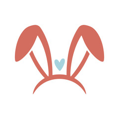 A festive hairband accessory with stylized rabbit ears and a heart is visible, commonly worn during easter celebrations and events.