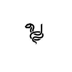 Minimalist Snake Logo Design - Modern Logo Animal Symbol Vector 
