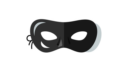 Simple vector illustration of a classic black mask representing mystery and disguise