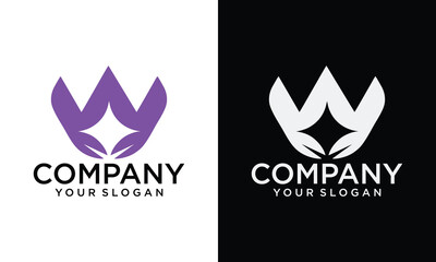 Creative Letter W Crab Logo Design Vector Icon Graphic Emblem Symbol Illustration