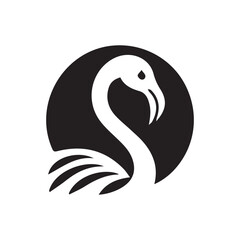 2d flamingo bird logo with white background