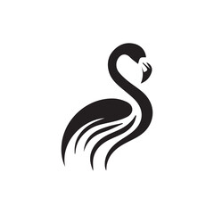 2d emu bird logo with white background