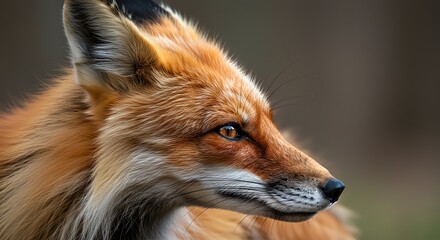 Obraz premium Red fox head closeup portrait