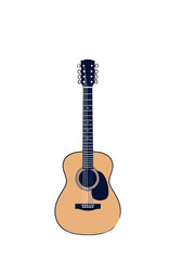 Fototapeta premium Flat Design Acoustic Guitar Music Instrument Vector Illustration