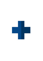 Obraz premium Modern Flat Design Blue Plus Symbol Vector Icon