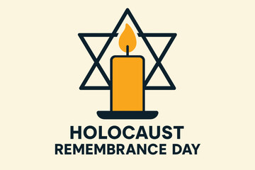 Holocaust Remembrance Day featuring a single tall burning candle