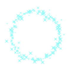 Wreath with Blue Sparkling Stars
