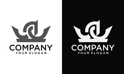 Creative Horse Crown Logo Business  Vector Design Template .