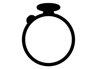 ストップウォッチのモノクロシンプルアイコン