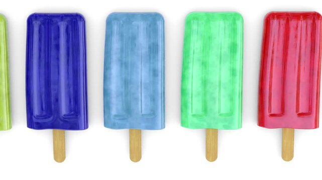multicolor popsicle on white background