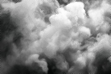 Monochrome halftone cloud texture, abstract grunge vector illustration.