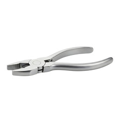 Obraz premium A pair of silver metal pliers with serrated jaws and curved handles.