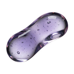 Transparent liquid blob abstract texture with purple hue