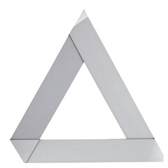 Abstract geometric triangle graphic with textured surface against transparent background