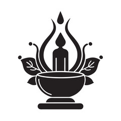 Incense Burner Spiritual Worship Icon Silhouette