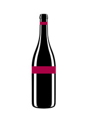Glossy wine bottle