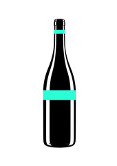Glossy wine bottle