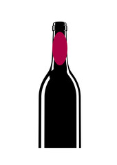 Glossy wine bottle