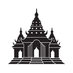 Temple Religious Building Icon Silhouette