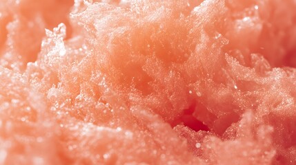 Macro image of a crushed refreshing watermelon granita ice dessert