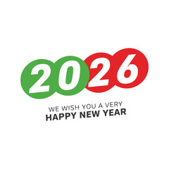 Happy new 2 0 2 6 year colorful vector