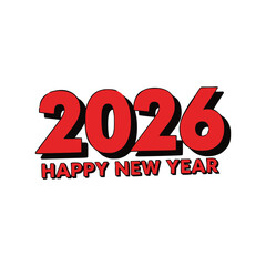Happy new 2 0 2 6 year colorful vector