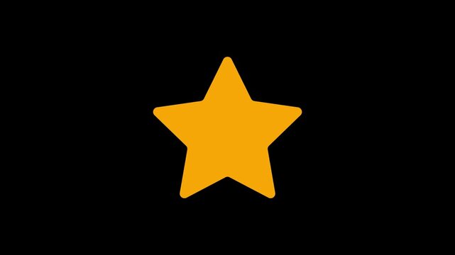 Floating gold star on transparent background, vector looping animation footage