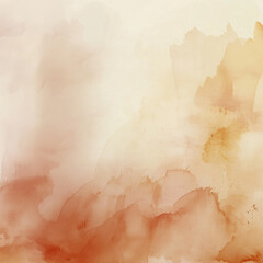 Obraz premium Warm Terracotta and Orange Watercolor Background Texture. Earth Tone Wash Backdrop for Autumn Invitations, Desert Themes, and Bohemian Design