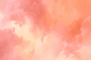 Fototapeta premium Soft watercolor wash with blended shades of peach coral and pale yellow creating a gentle abstract background texture