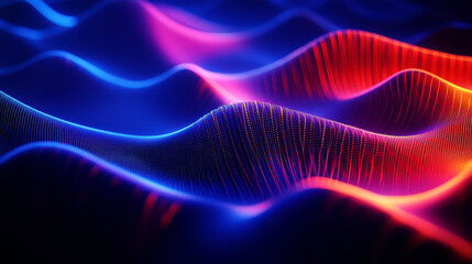 Fototapeta premium Colorful Abstract Wavy Lines with Vibrant Neon Effects