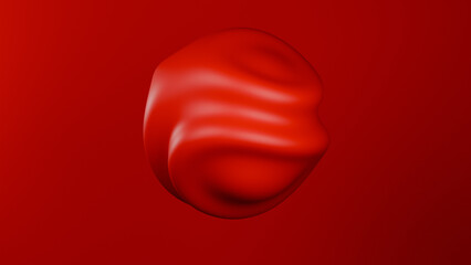 Red 3d abstract shape poster banner header background 4k clean minimal backdrop