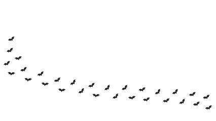 Flying Bats Silhouette Pattern Set for Halloween Spooky Background Decoration.Vector illustration