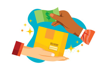 Concept illustration of cash delivery service with secure transport