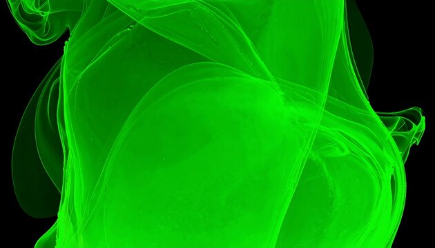 Ethereal Green Smoke on Black Background - A Mesmerizing Display.