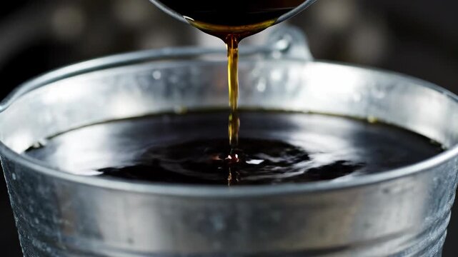 Freshly Brewed Coffee Pouring into Glass Cup Close-Up Image
