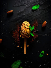 Artistic chocolate ice cream bar