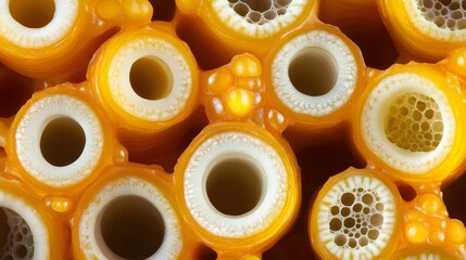 Macro cross section of organic plant cells revealing natural patterns