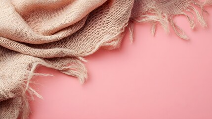 Pink Backdrop with Woven Shawl Top Left for Feminine Aesthetic