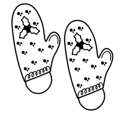 outline of winter gloves