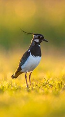 Bird in golden grass