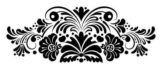 Minimalist Folk Flower Vector, White Background