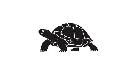 Black silhouette icon of a walking land tortoise.